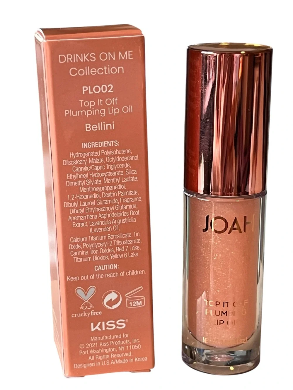 💋 JOAH Top It Off Plumping Lip Oil – Bellini 💋